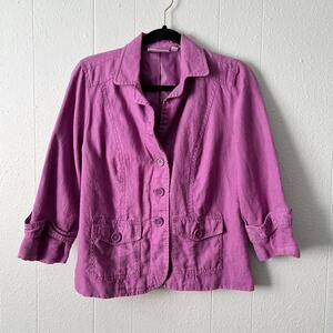 Vintage Studio Works Womens Blazer Medium Petite Business Casual Academia Beachy